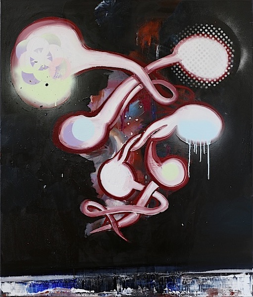 Rayk Goetze: Das Gerücht, 2016, Öl und Acryl auf Leinwand, 130 x 110 cm

